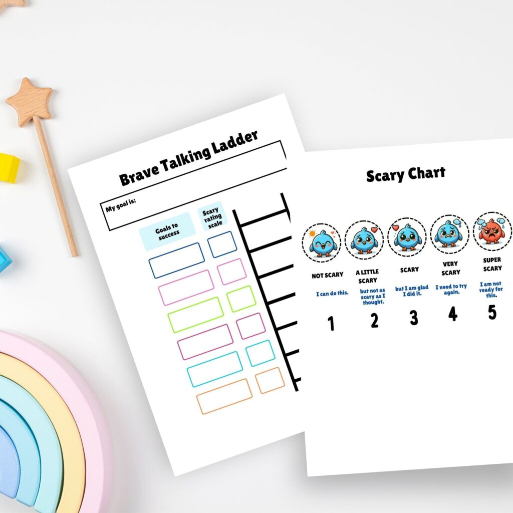 brave talking ladder worksheet for children with selective mutism